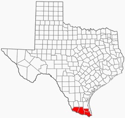 Map of RGV in south Texas
